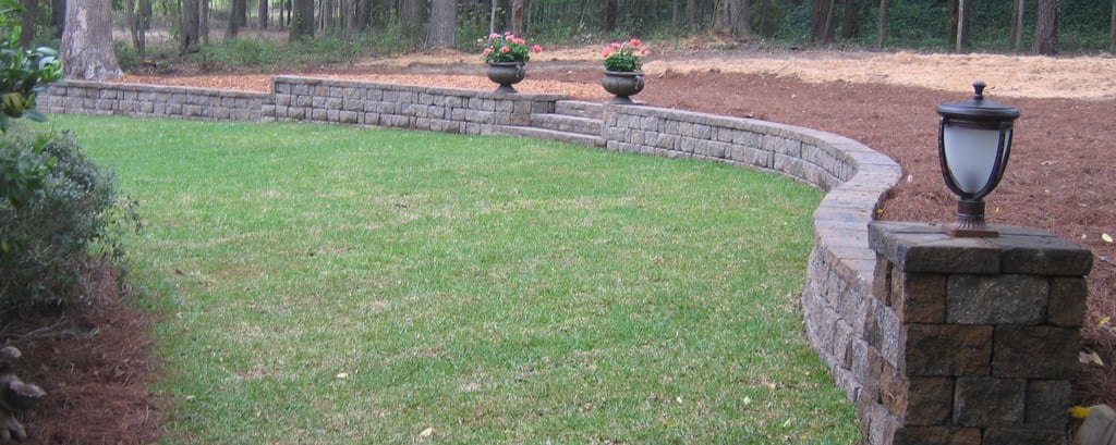 Retaining wall at Dominy residence in Dublin, Georgia.