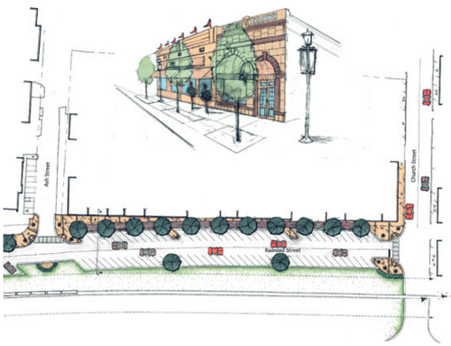 Landscape architecture plan for Dublin GA business district